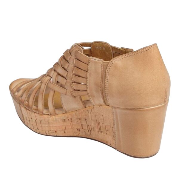 Chocolat Blu Web Sandals Women Size 6 Taupe Leather/Cork Wedge Platform NWOT - Picture 5 of 7